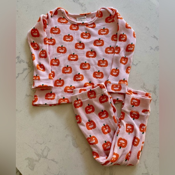 Spearmint Love Pumpkin Waffle Pajama Set - Picture 1 of 5
